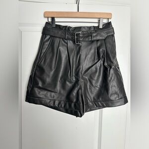 Express Faux Leather Extremely High Rise Shortie